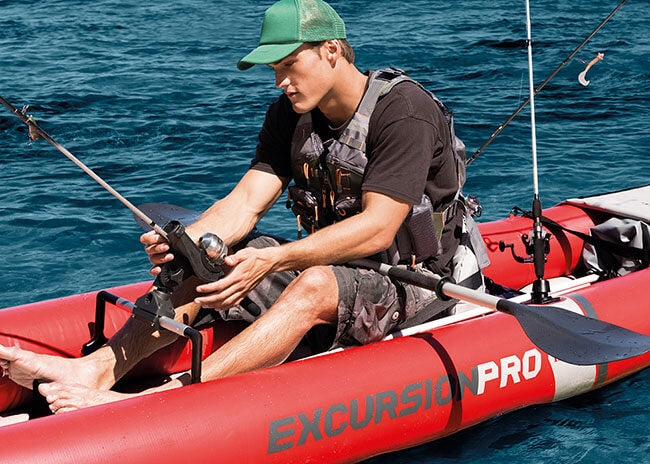 Excursión de kayak inflable Pro K1 305 cm de vinilo rojo de 3 piezas