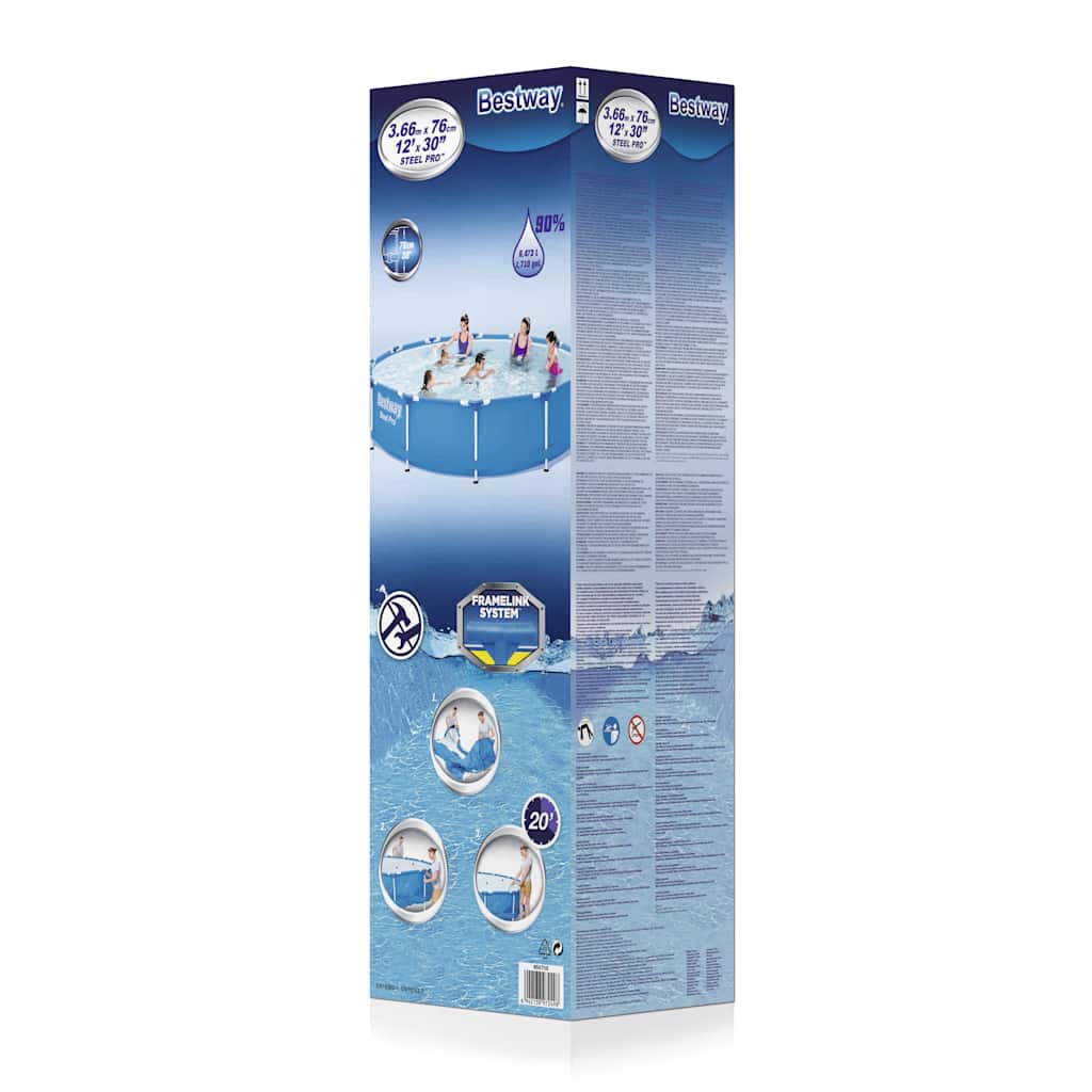Bestway plavecký bazén ocel pro kolem 366