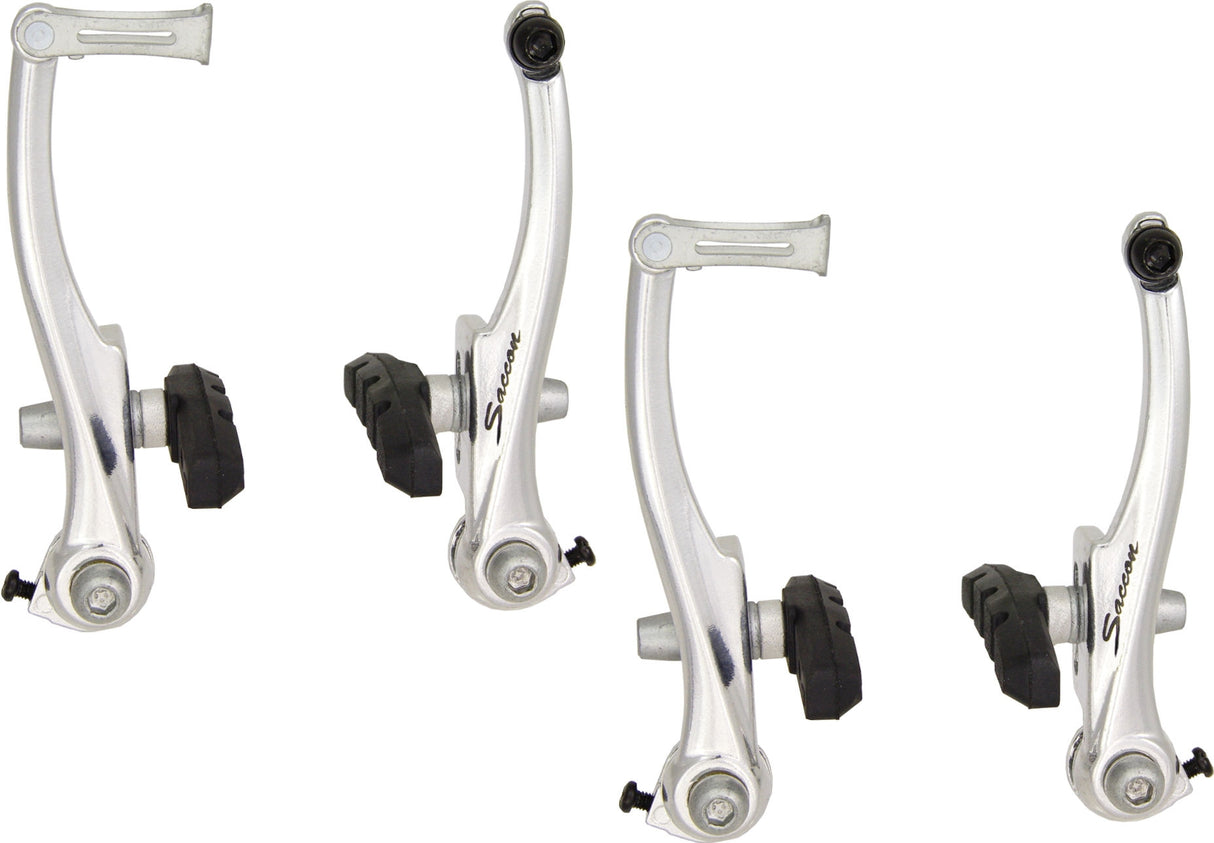 SACCON V -BRAKE ZESTAW PRZEDNI I TYLKI Aluminium - Srebrny