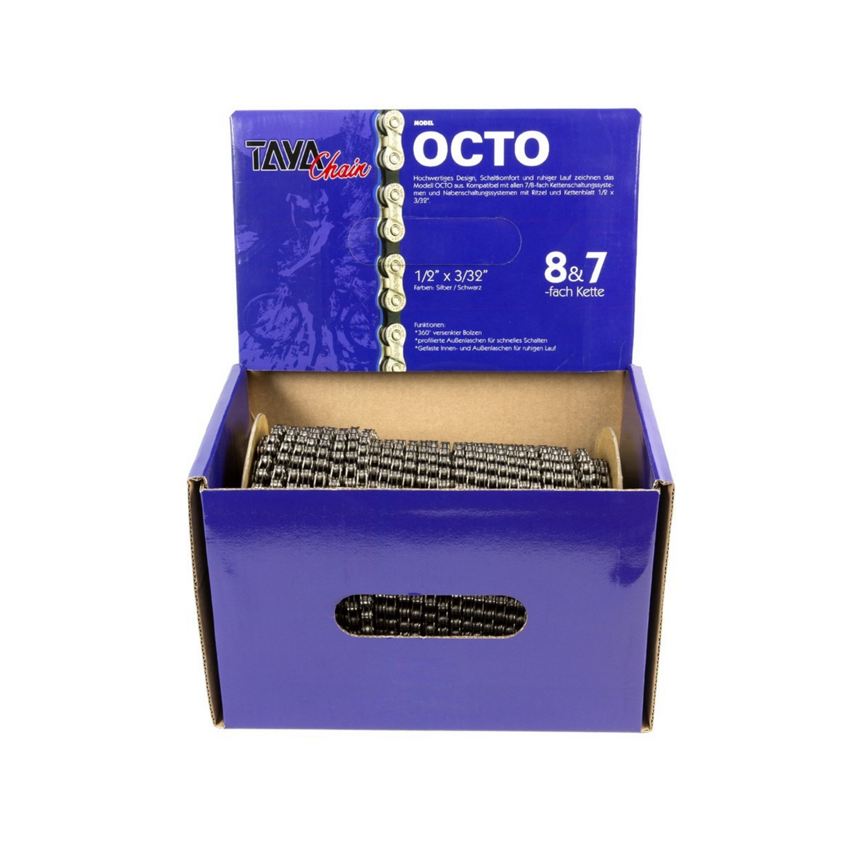 Ogrlica Taya Octo 1 2x3 32,7-8 hitrost, črno srebro, 30mtr zvitek