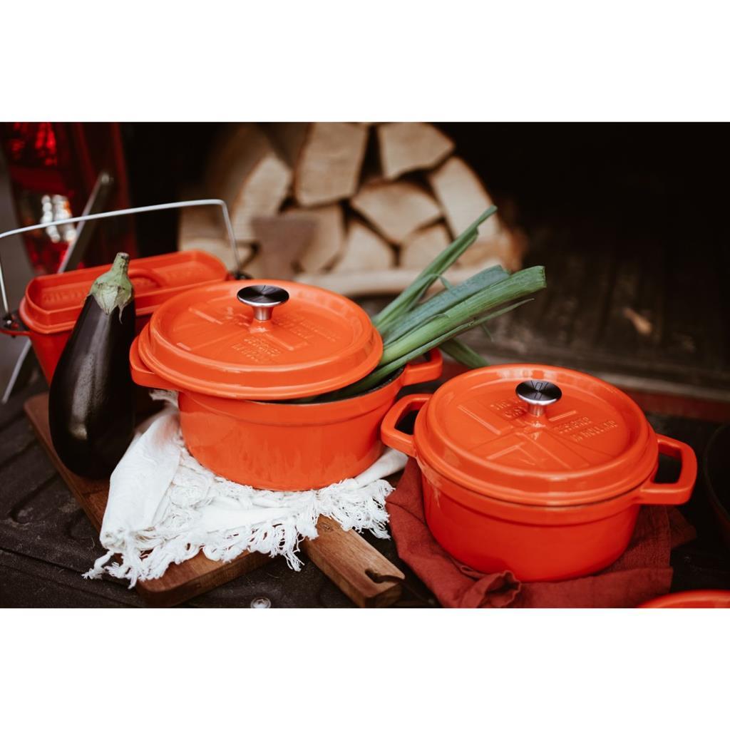 Solinger la padella arancione in ghisa con ghisa premium a vento 2,5 litri arancione