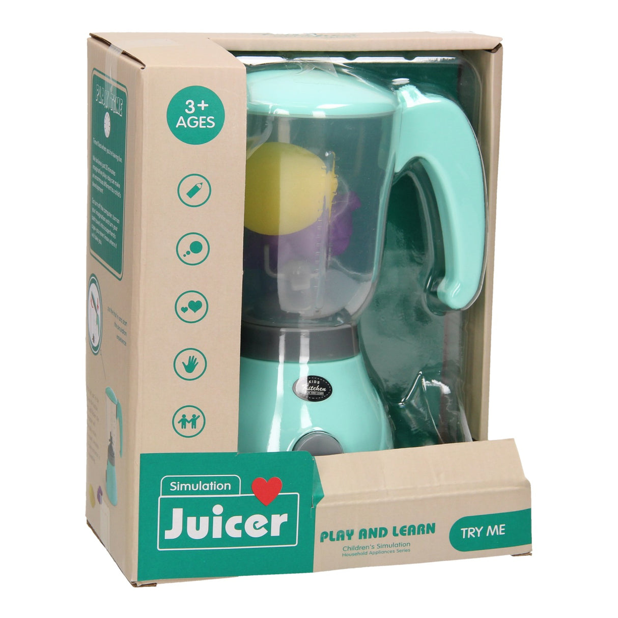 Blender giocattolo con frutta