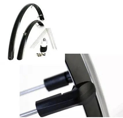 Indstil stoffer 28 tommer 46 PVC sort Eurofender