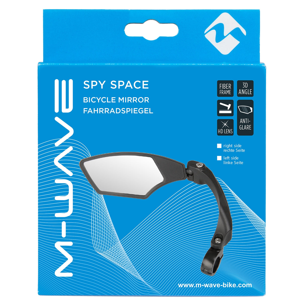 Miroir à vélo d'onde M 110 x 55 mm à droite noir