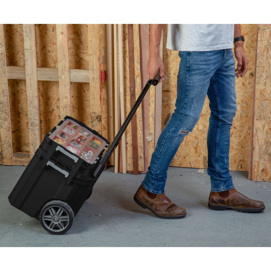 Keter Keter Tool Box Connect with Organizer Mobile Black
