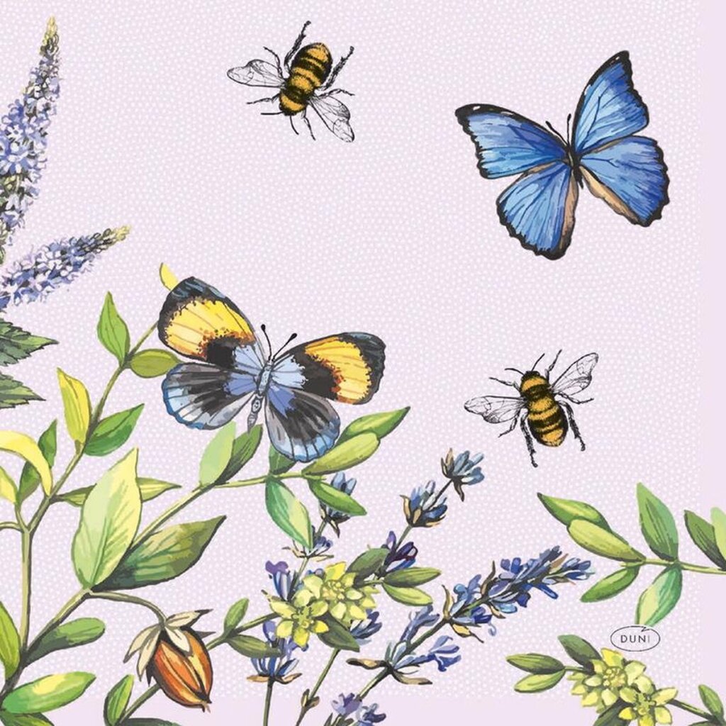 Duni napkins Cherry Butterflies 33x33cm 3-layerstissue FSC Pak A 20 Napkins