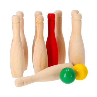 Alert alert outdoor wooden bowling set