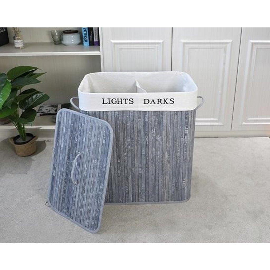 Homesthyle Pro vnteckular Bambus Wäschmaschinn + Text 52x36x63 cm Grauwaarf
