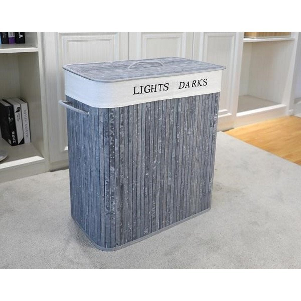 Homesthyle Pro vnteckular Bambus Wäschmaschinn + Text 52x36x63 cm Grauwaarf