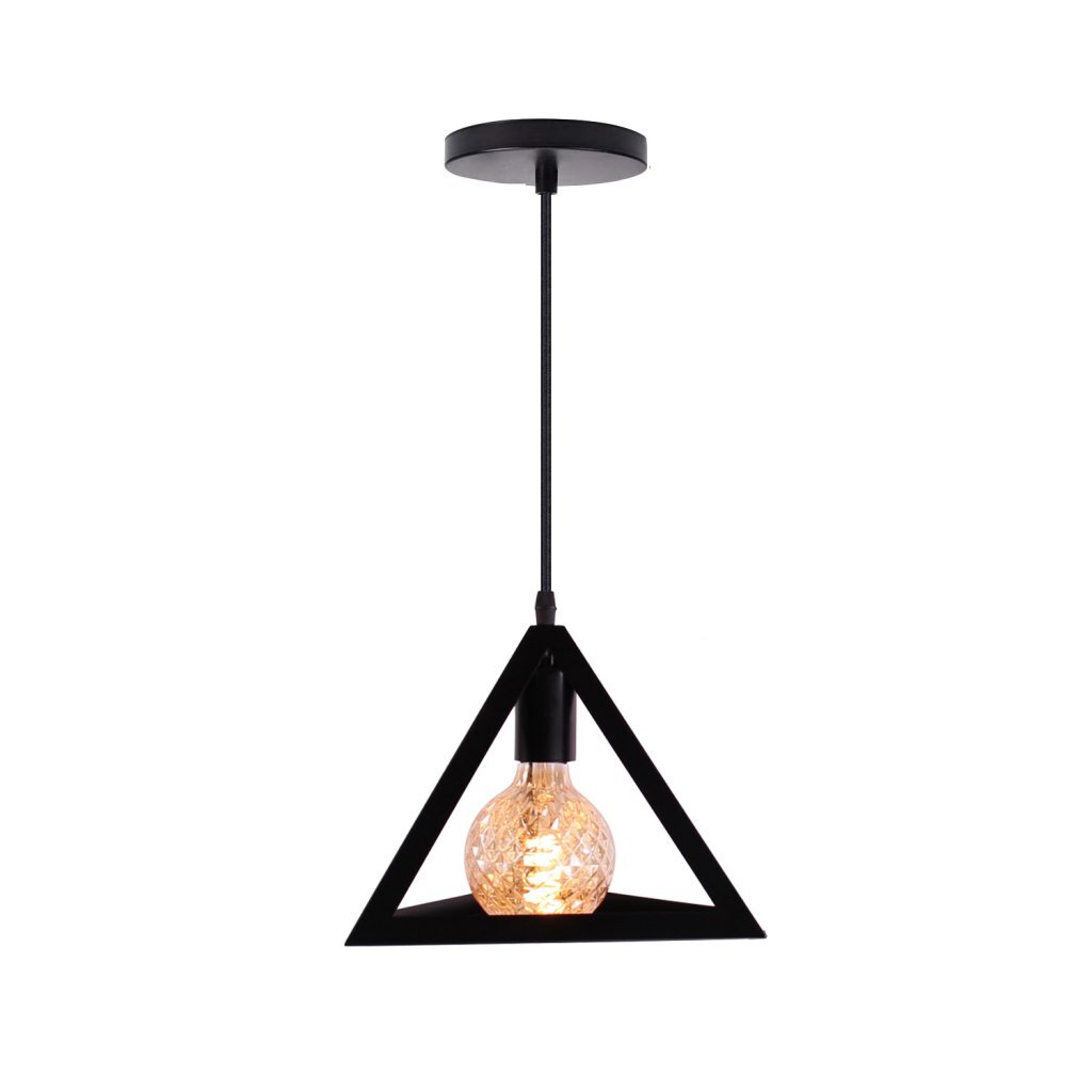 Homestyle Pro Mk007-B Industrial Pyramide Hanging Lamp 25x22 cm Black Metall