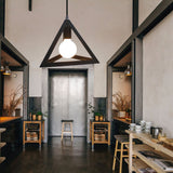 Homestyle Pro Mk007-B Industrial Pyramide Hanging Lamp 25x22 cm Black Metall
