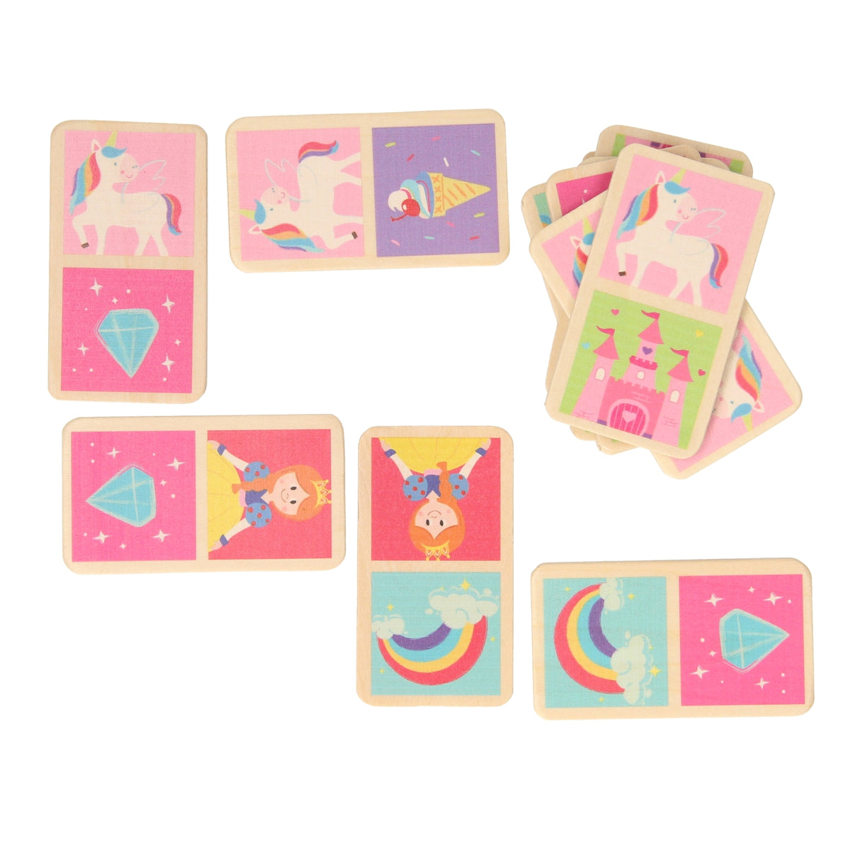 Unicorn domino in storage tin