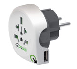 Q2 Power 1,100110 Travel adapter World-to-Europe USB grounded