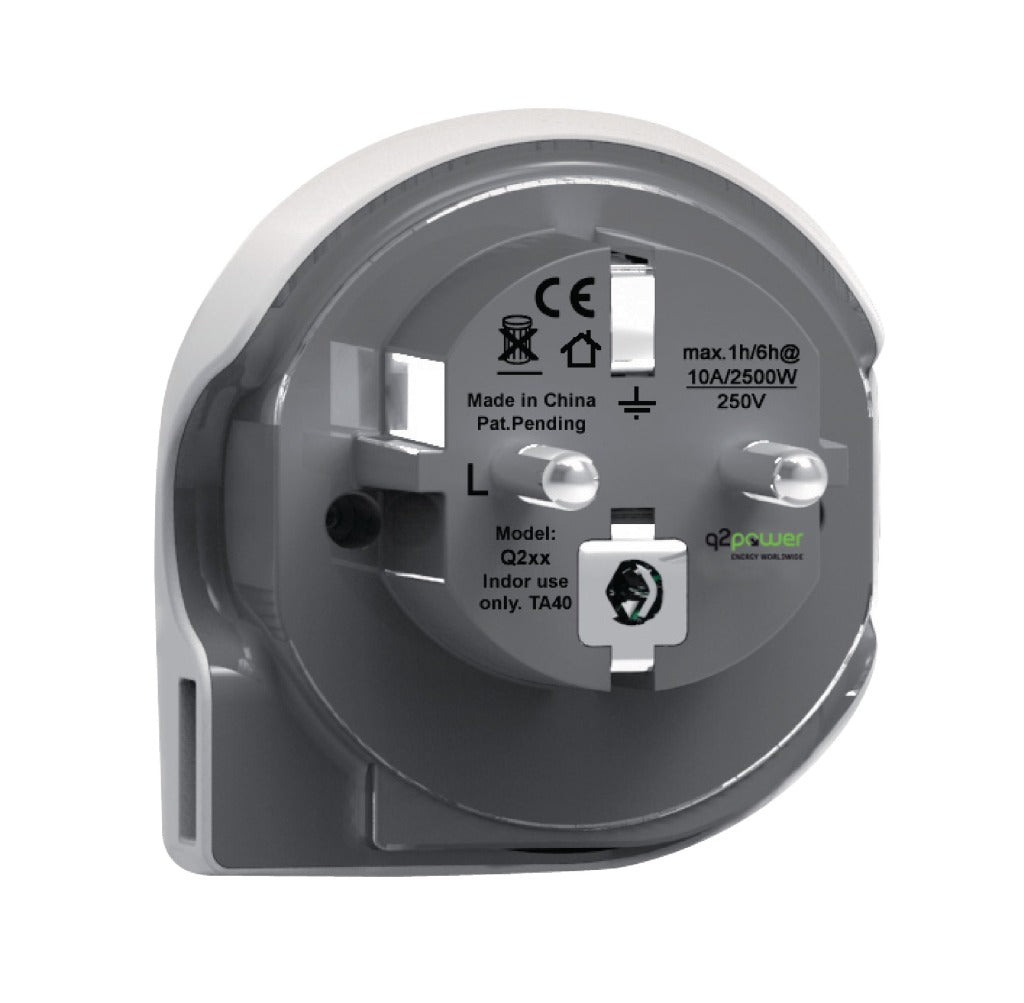Q2 Power 1,100110 Travel adapter World-to-Europe USB grounded