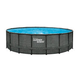 Summer Waves Swimming pool Elite Frame 549 x 132 cm Dark Herringbone + sand filter pump