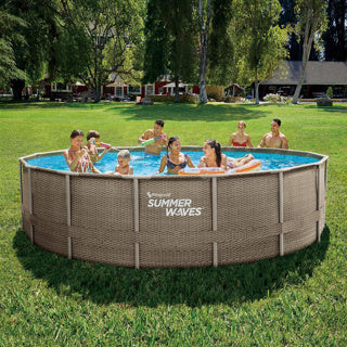 Summer Waves Swimming pool Elite Frame 488 x 122 cm Dark Triple Basketweave + Sand Filter Pomp