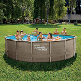 Summer Waves Swimming pool Elite Frame 488 x 122 cm Dark Triple Basketweave + Sand Filter Pomp
