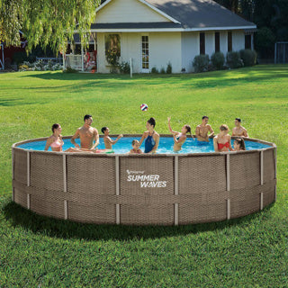 Summer Waves Swimming pool Elite Frame 610 x 122 cm Dark Triple Basketweave + Filter Pomp