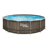 Summer Waves Swimming pool Elite Frame 427 x 107 cm Dark Double Rattan + Filter Pomp