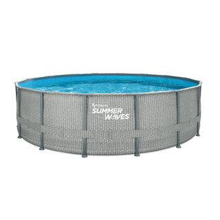 Summer Waves Swimming pool Elite Frame 488 x 122 cm Natural Rattan + Filter pump