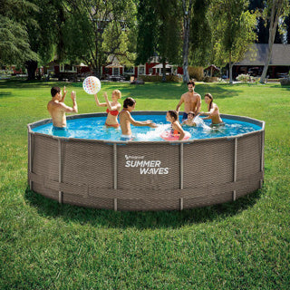 Summer Waves Swimming pool Active Frame 457 x 106 cm Dark Double Rattan + Filter Pomp