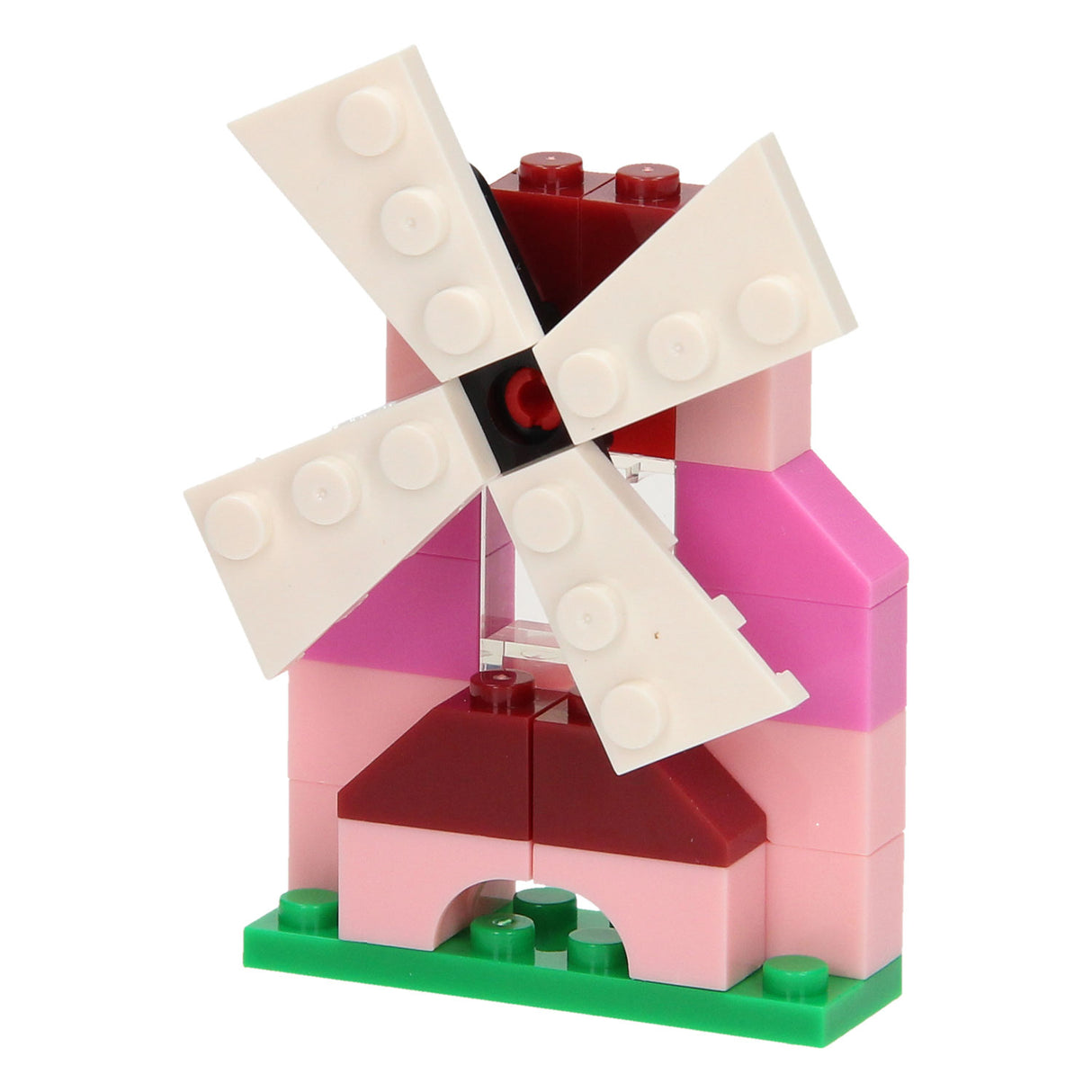 Building Blocks 3in1 rosa - mulino a vento, granchio, auto da corsa, 61dlg.