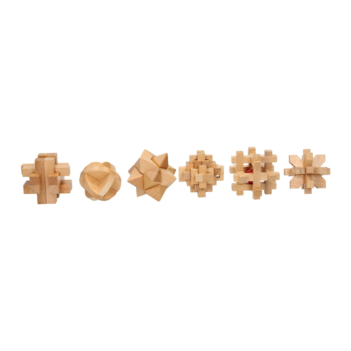 Houten breinpuzzel set, 6st.