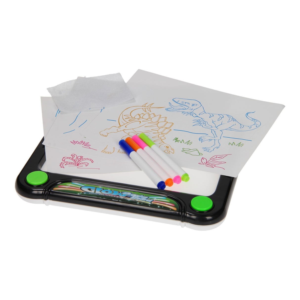 Glow in the dark drawing board with light