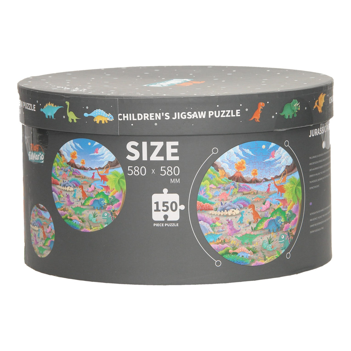 - puzzle rotondo in scatola di stoccaggio - 150 pezzi di Dino
