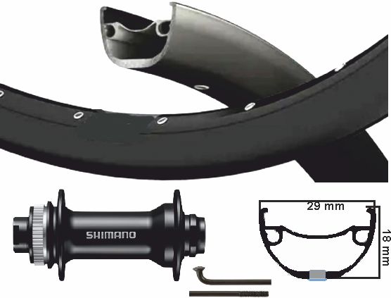 KGS Shimano forhjul 28 29 tommer (622) Svart gjennom Axxle Centerlock 110 mm