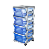 BAMA Insieme Road System with Wheels 4 cargas 36x40x80 cm de color azul plateado transparente