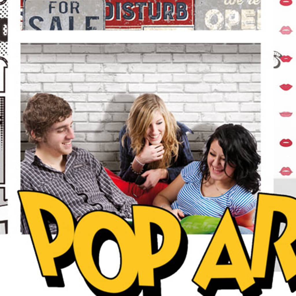 Noordwand behang urban friends coffee bricks grijs en wit