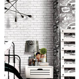 Noordwand behang urban friends coffee bricks grijs en wit