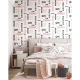 Noordwand Noordwand Wallpaper Frënn Kaffi Wierder a Bréiwer rosa a schwaarz