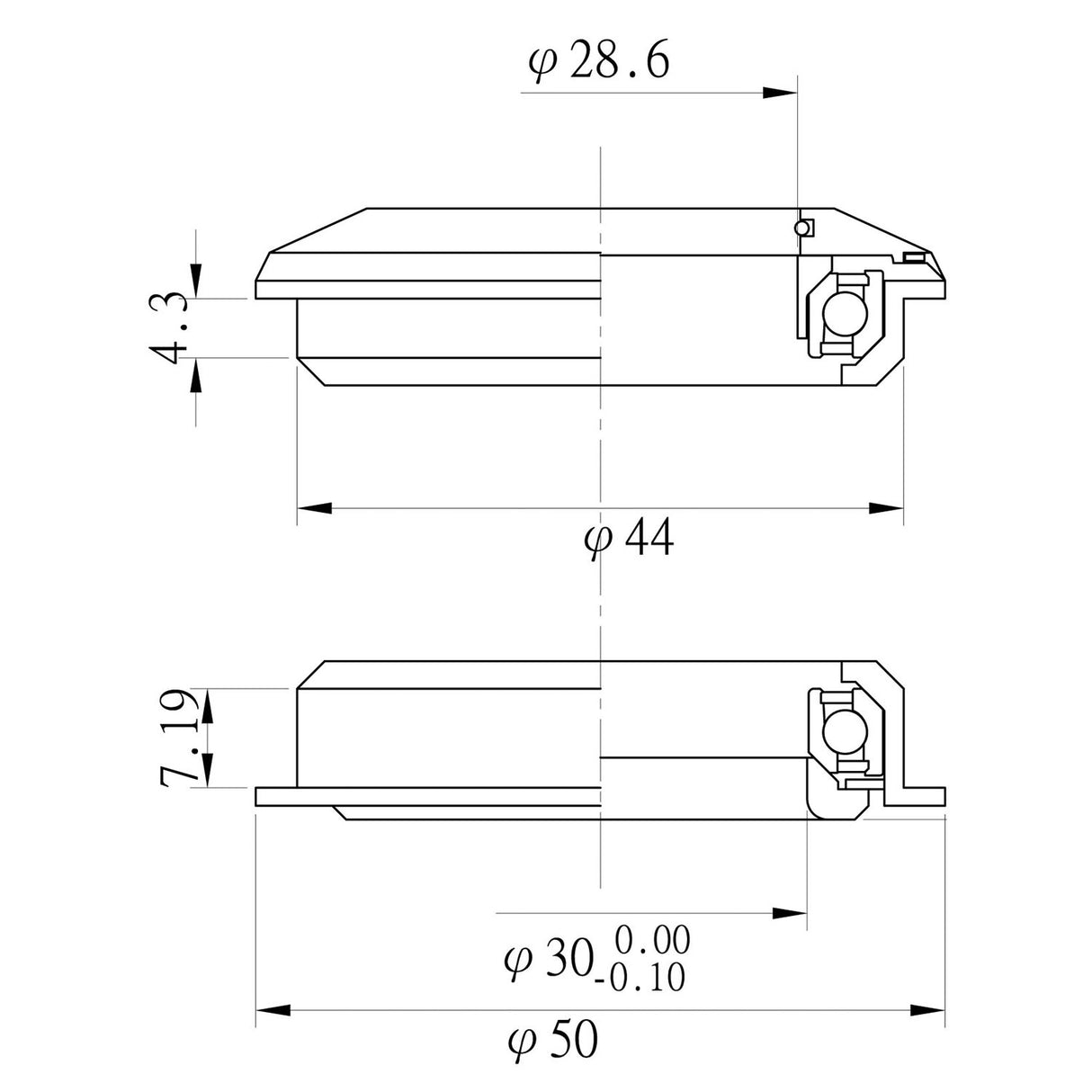 Set di testa a sfera NECO 1.1 8. Set di testa di stallo semi set ZS44 28.6 Zs44 30. A-Head.