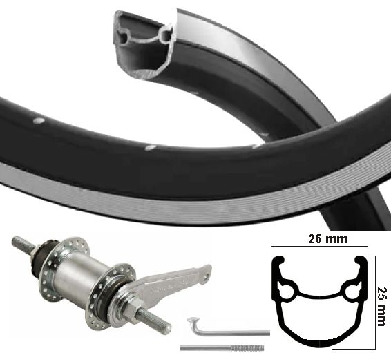 Ryde Stratos rimmt Eetroam 28 Zoll (622) Black 36 Hip Nippel 13