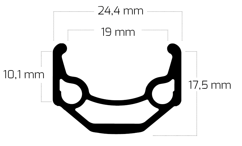 Ryde Velg Zac 19 26 559 x 19C aluminij 36 lukenj 14g črne barve