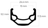 Ryde Velg Zac 19 26 559 x 19C aluminij 36 lukenj 14g črne barve