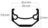 Ryde Velg Andra 40 27.5 650b 584 x 25c Aluminio 36 hoyos 14 g de negro afilado
