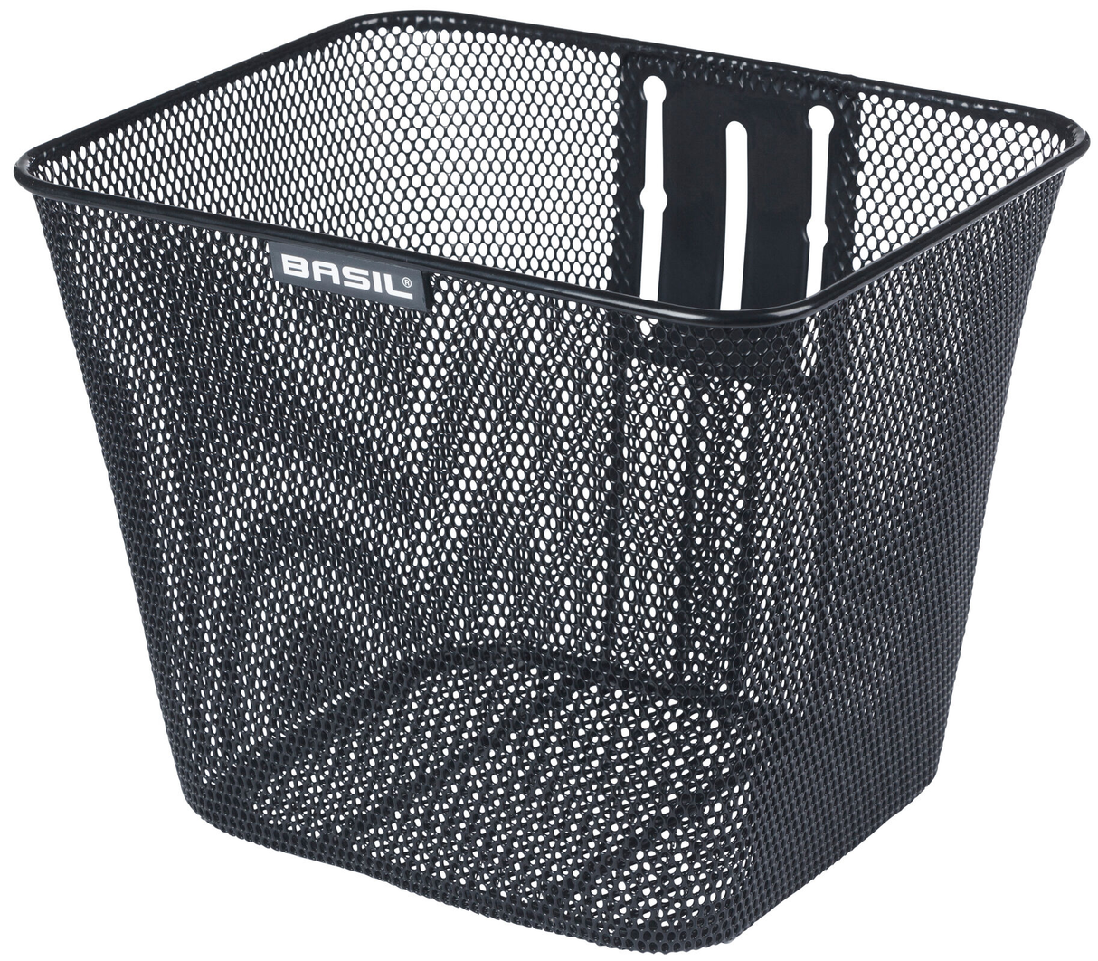 Basilika cykelkorg bilbao med fast montering 22 x 22 x 27 cm svart