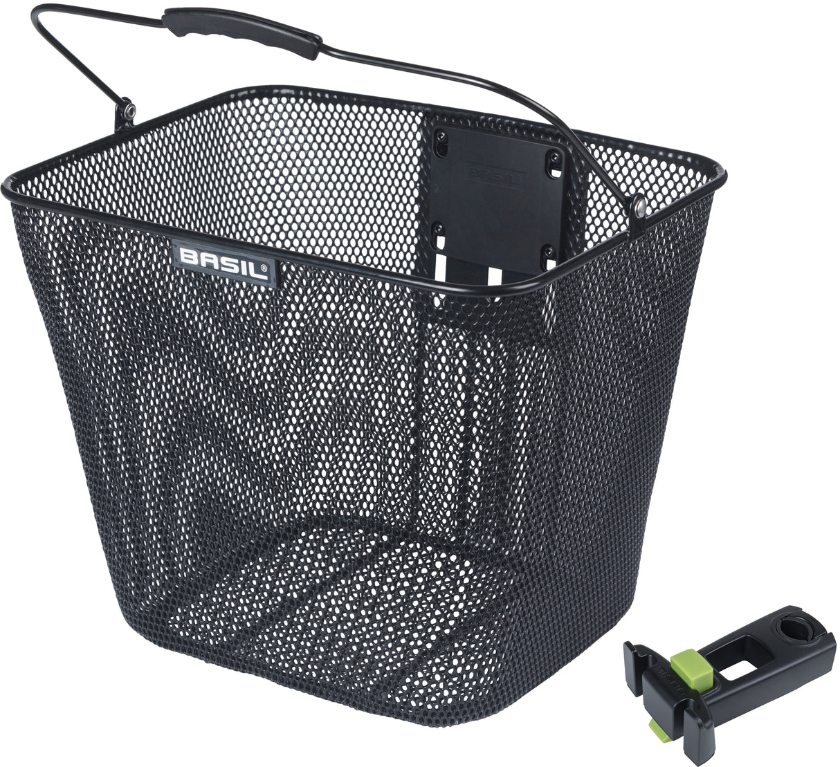 Basil Bicycle basket Bilbao KF Fixing including stem holder 26 x 22 x 27 cm Black