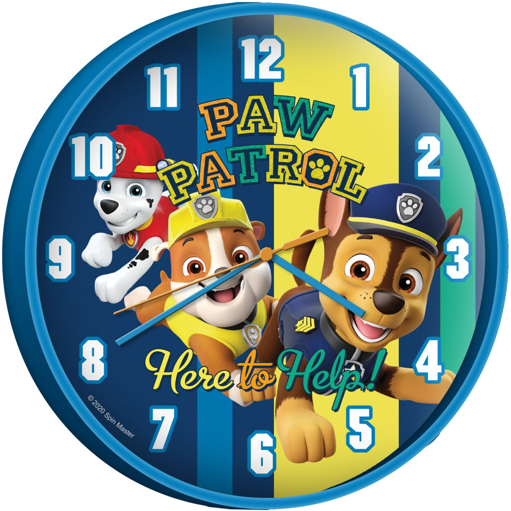 Zegar ścienny Paw Patrol 25 cm niebieski