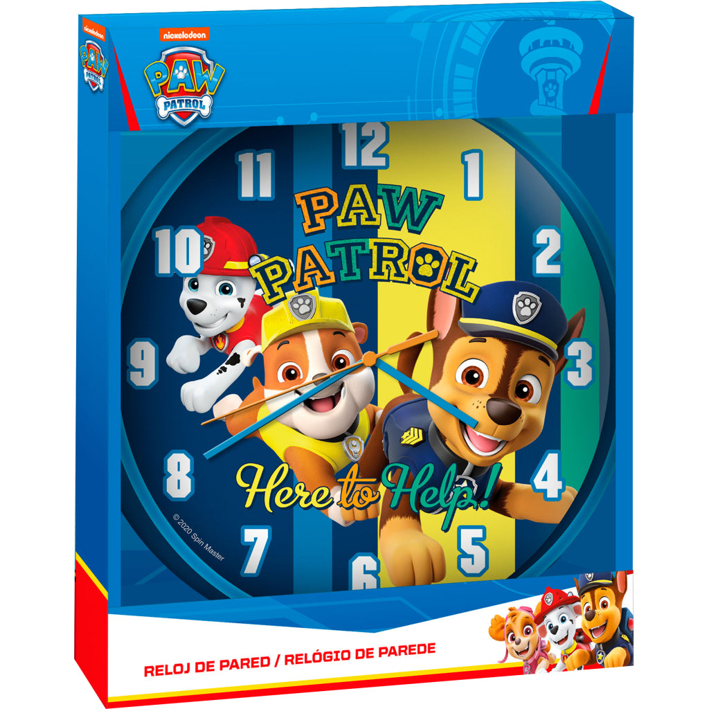 Zegar ścienny Paw Patrol 25 cm niebieski