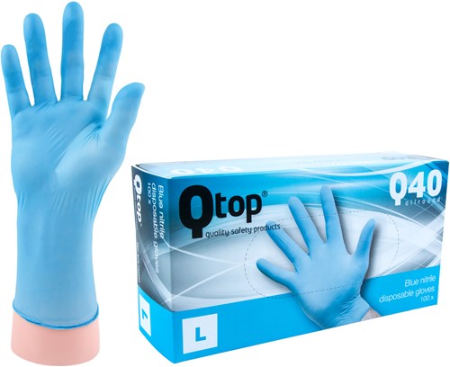 QtCychectech Q60 Topp allround tunga nitrilhandskar dispenser storlek l per 100 stycken