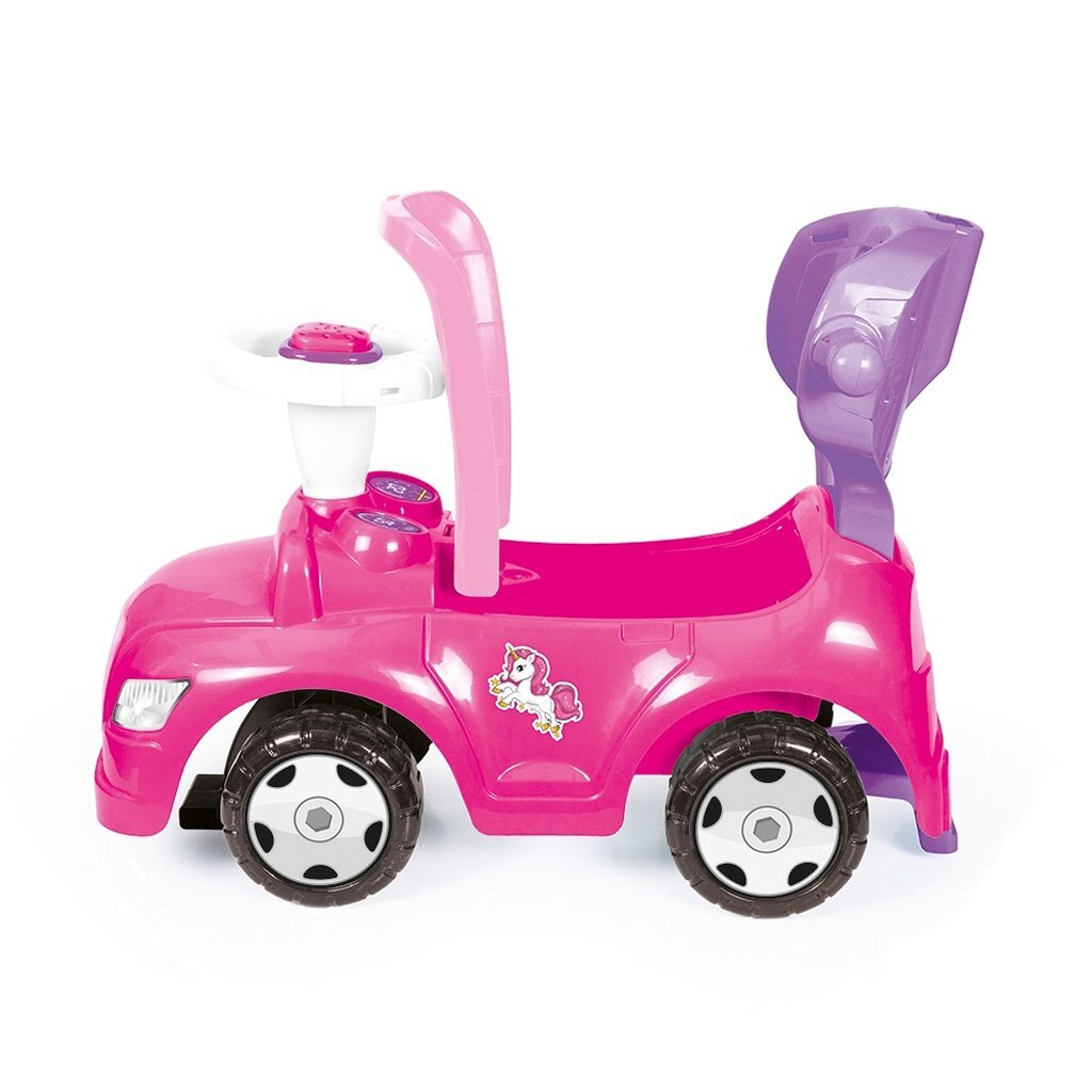 Dolu unicornio para caminar con barra de empuje rosa