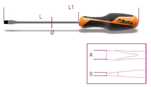 BETA 1260 Slot Screwdriver 1.0x5.5x5150