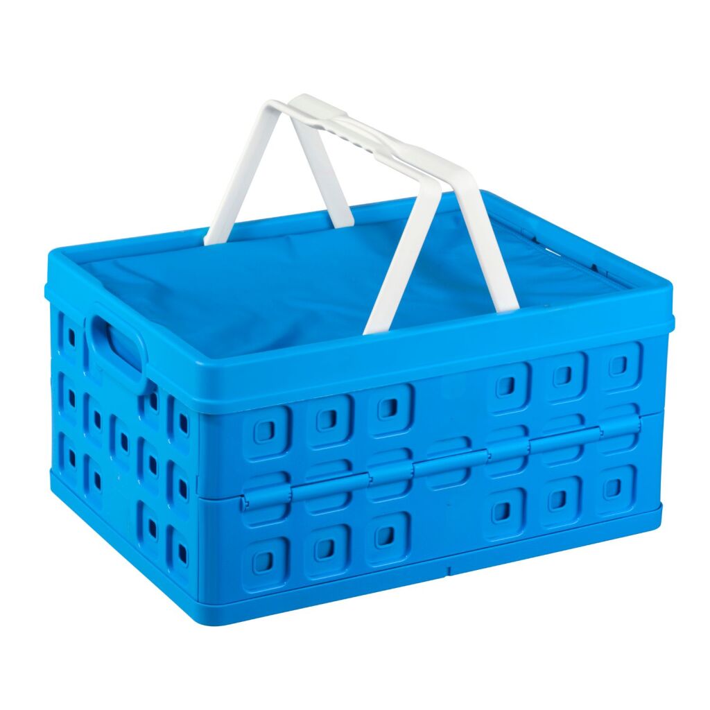 Sunware Square Folding Crate + kjølerveske 32L 49x36x24,5 cm blå