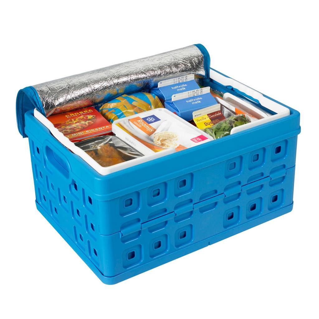 Sunware Square Folding Crate + kjølerveske 32L 49x36x24,5 cm blå