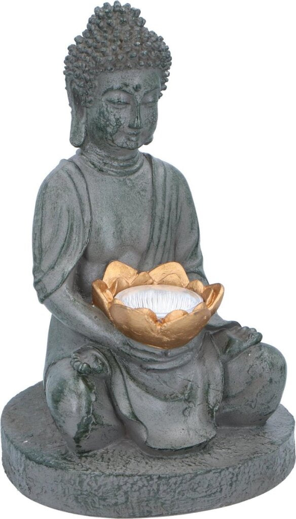 Obrázek Grundig Grundig Buddha se solarlampem LED ON-OUT Tlačítko doba oheň 6-8 hodin 17x16x27cm