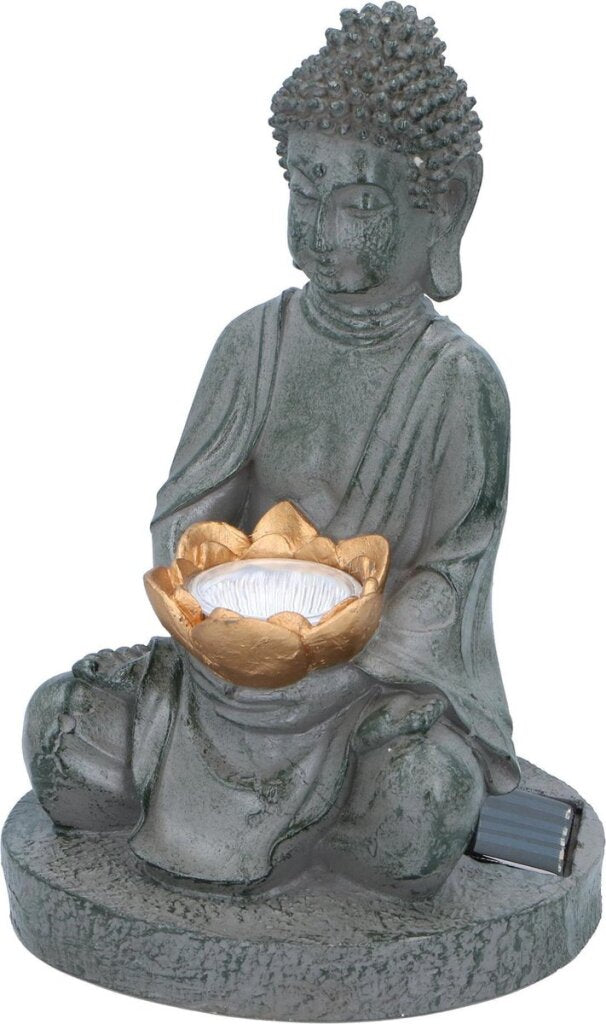 Obrázek Grundig Grundig Buddha se solarlampem LED ON-OUT Tlačítko doba oheň 6-8 hodin 17x16x27cm